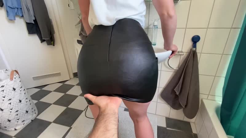 Got caught in the toilet by my husband in a leather skirt leather, fetish, bdsm, feemdom, fisting, porn, pissing, scat, sex, porn, fetish, sex