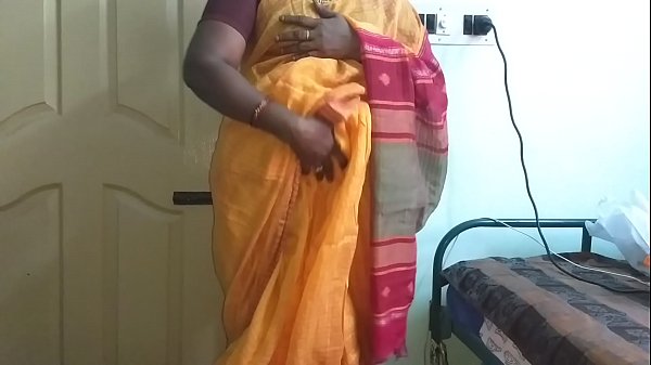 desi người da đỏ sừng tamil telugu kannada Malayalam tiếng Hin-ddi gian lận vợ vanitha mặc saree màu cam khoe bộ ngực to và cạo âm hộ ấn ấn ngực cứng nip cọ xát âm hộ thủ dâm