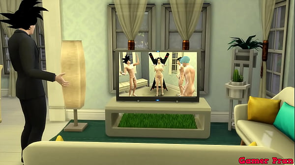 龙珠色情悟空观看他心爱的妻子牛奶的视频，因为她像妓女一样被她的孩子们在屁股上狠狠地操了 Netorare Hentai