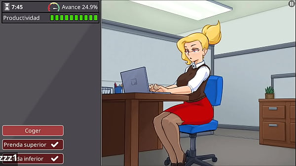 Horny office worker fucks all her colleagues in the office during work.