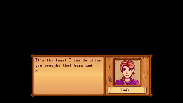 Stardew Valley. She cheats on her husband who is at war with the new farmer. Jodi and Farmer