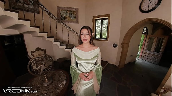 VR Conk: Elfa tesão Arwen chupa pau enorme e bolas na paródia de cosplay do Senhor dos Anéis pt.3
