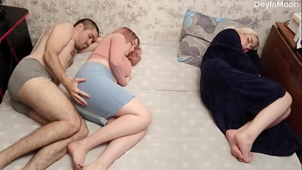 decided to fuck my stepsister while my girlfriend was sleeping. She heard us and caught us?