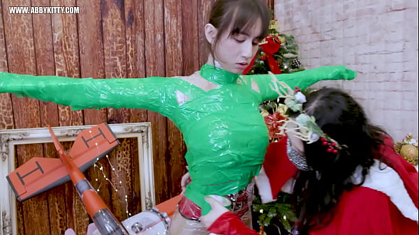 AB077 Christmas-Mistress Crystal'_s mummy christmas tree masurbation cup squeeze (zentai)